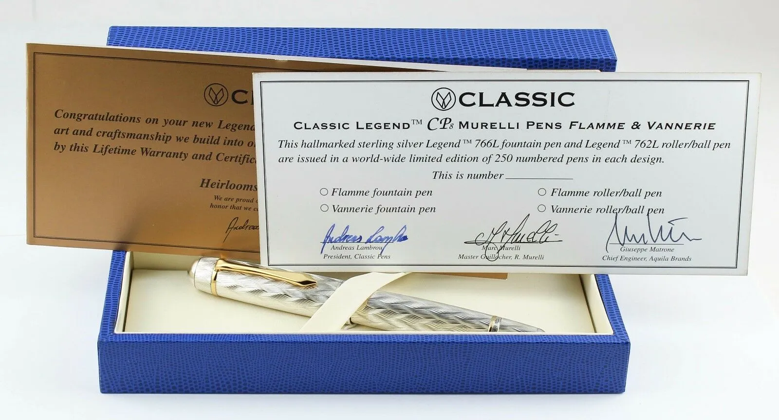 Lambrou Classic Pens CP8 Flamme FP and Vennerie Rollerball (Matching #142/250)