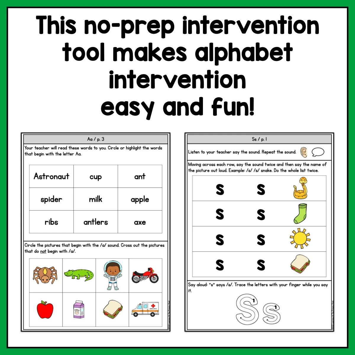 Letters and Sounds Intervention Pack | No-Prep, Phonics-Based Reading Intervention