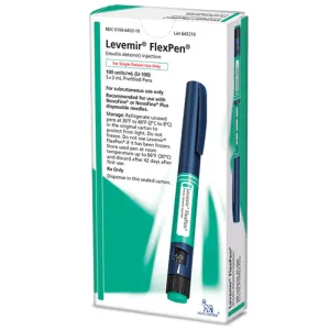 Levemir FlexPen (Insulin detemir) Injection 100 units/mL Syringes 3 ml, 5 Pack **Requires Refrigeration**