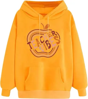 Long Sleeve Crewneck Lightweight Pullover Tops and Drawstring Featuring A Heart Shaped Sixth Grade Teacher Shirts