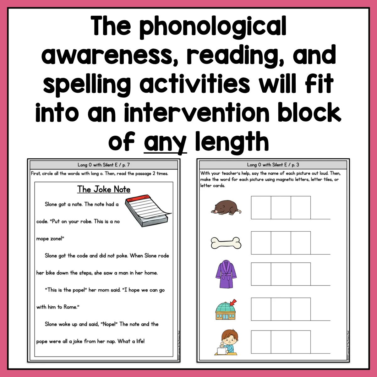 Long Vowels with Silent E (CVCe Words) Intervention Pack | No-Prep, Phonics-Based Reading Intervention