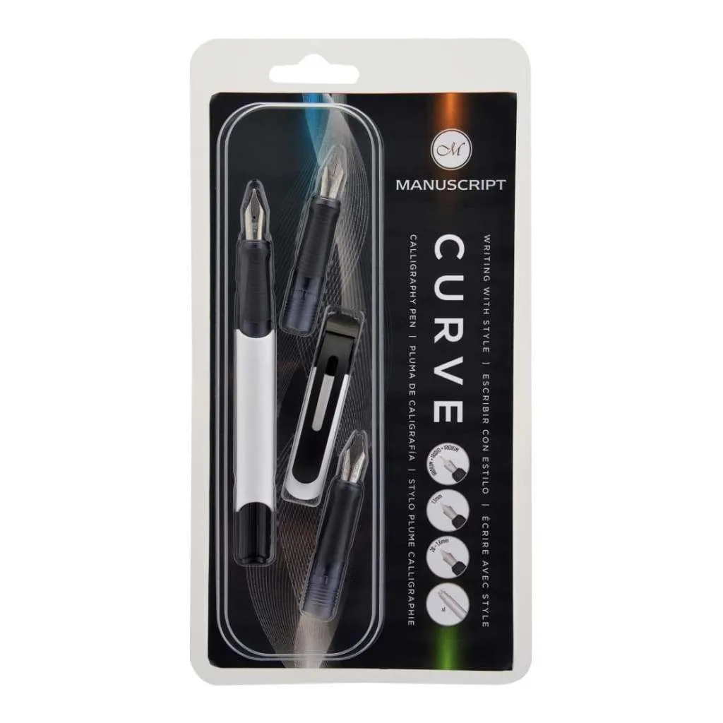 Manuscript Curve Fountain Pen Set W/3 Nibs White*