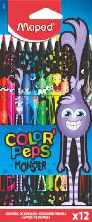 Maped Black Monster Coloring Pencil Set 12 Colors