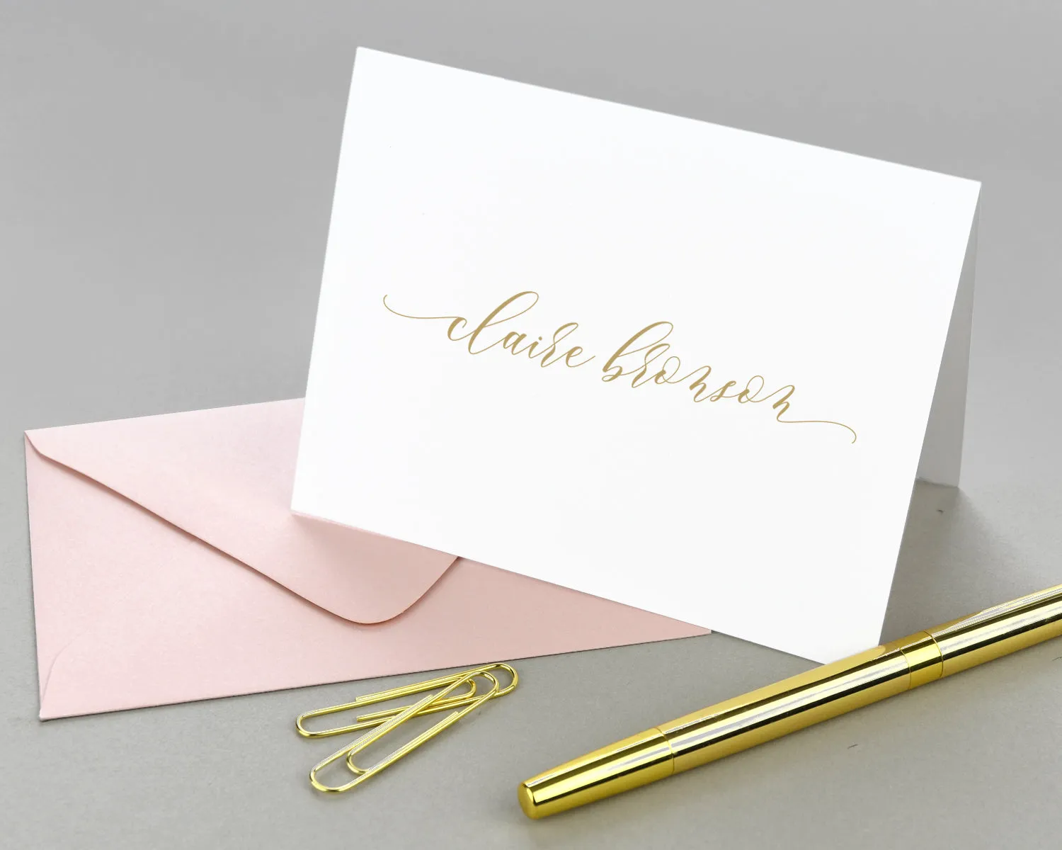Modern Script Folded Note Cards