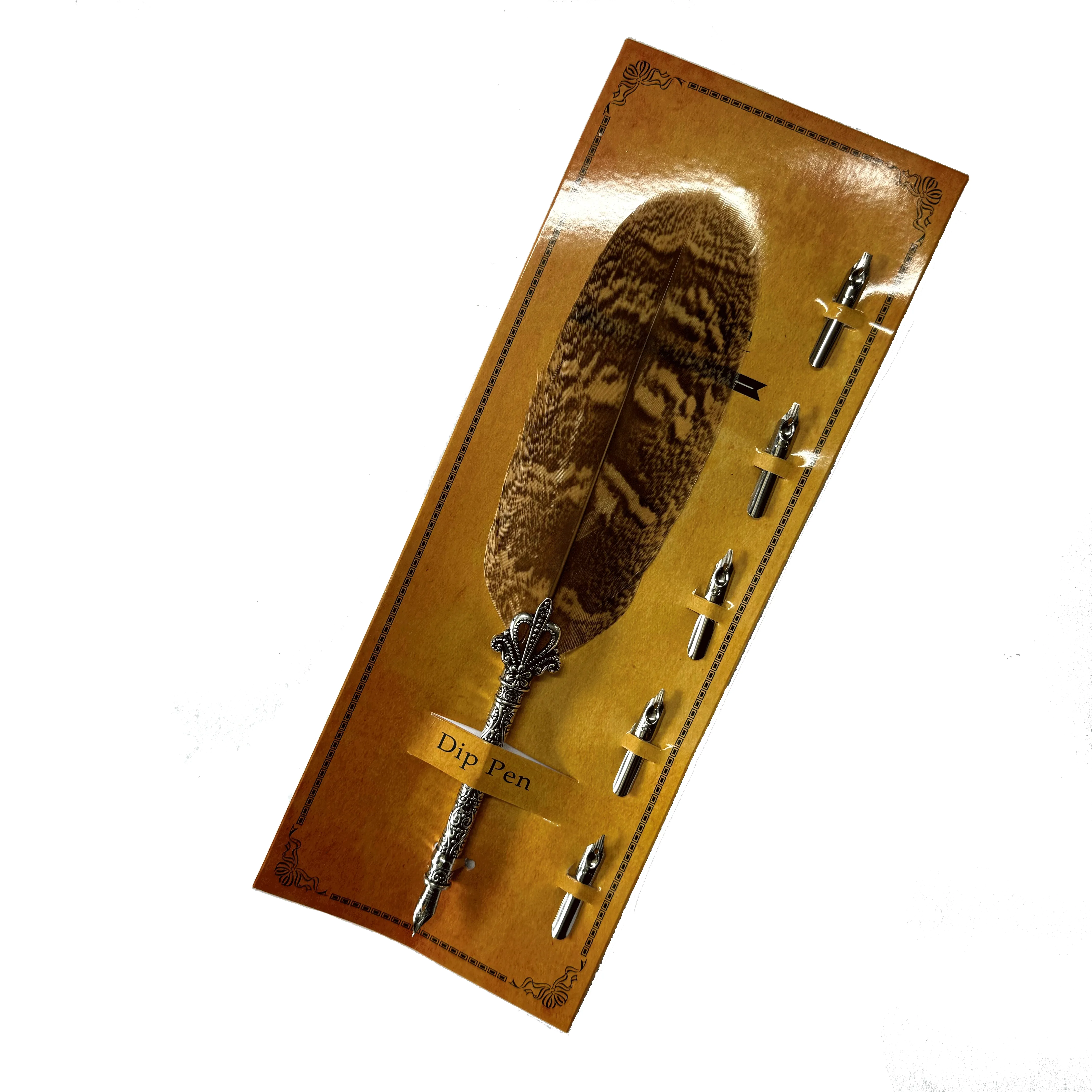 Natural Owl Retro Feather Calligraphy Dip Quill Pen