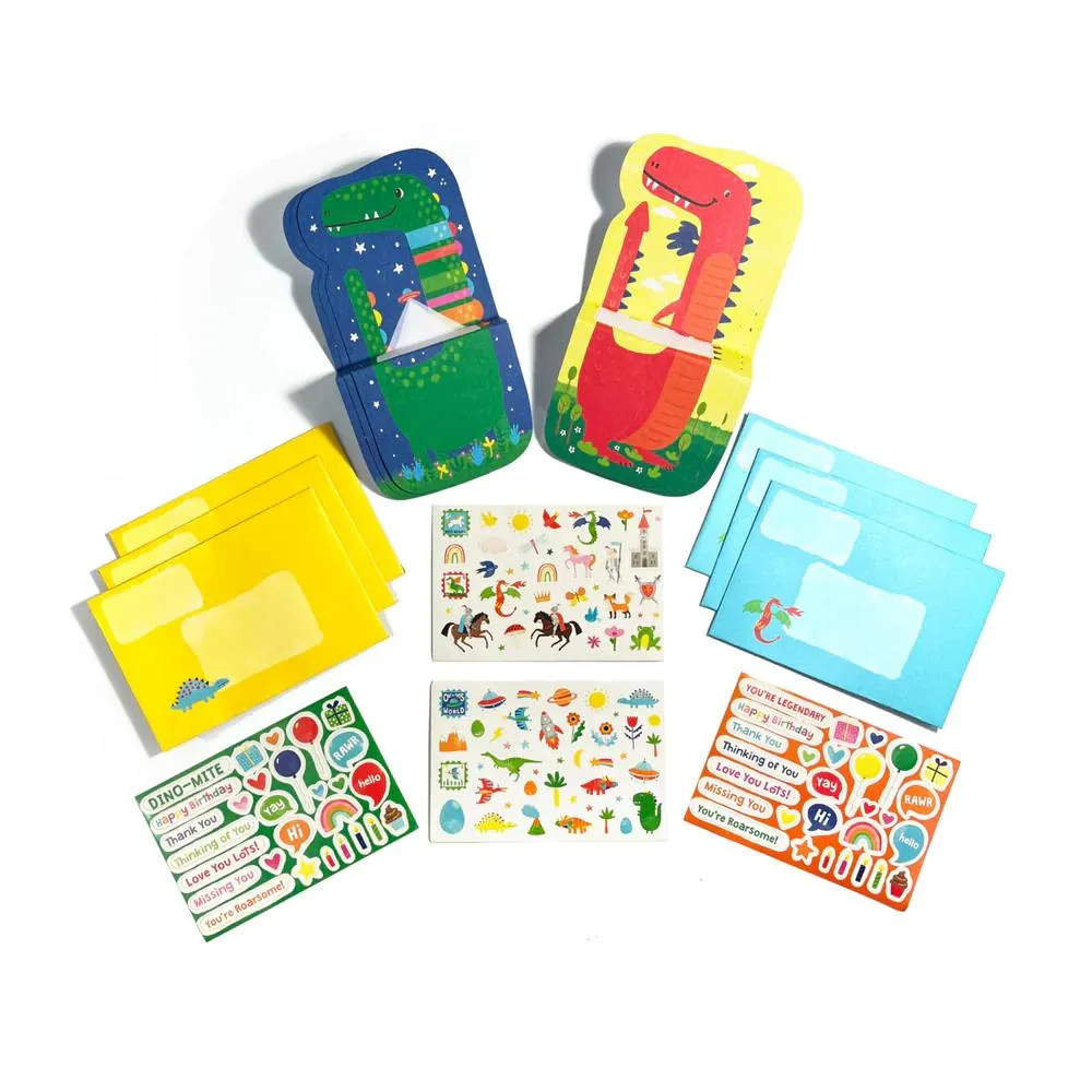 Ooly Tiny Tadas! Notecards and Sticker Set - Dinos & Dragons
