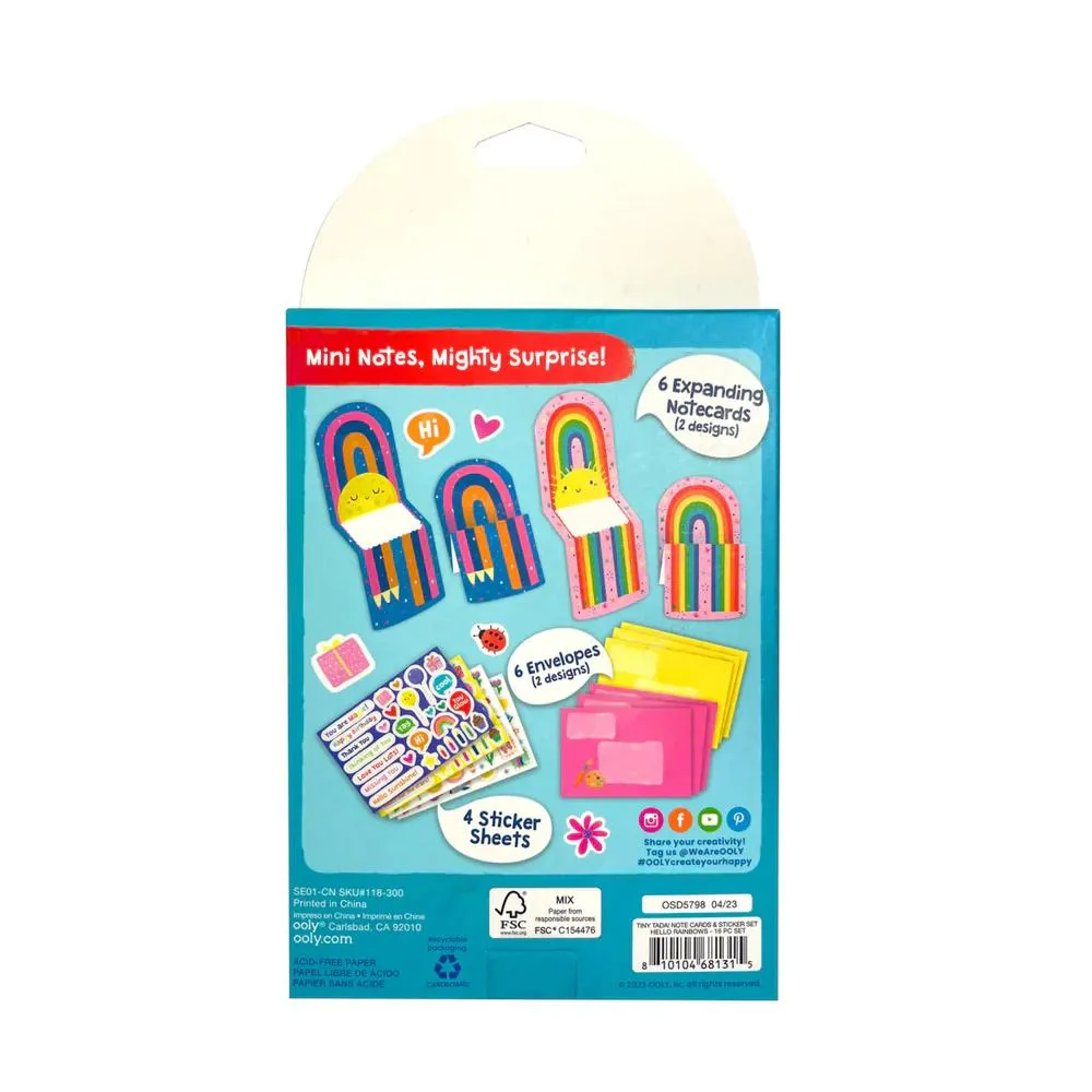 Ooly Tiny Tadas! Notecards and Sticker Set - Hello Rainbows