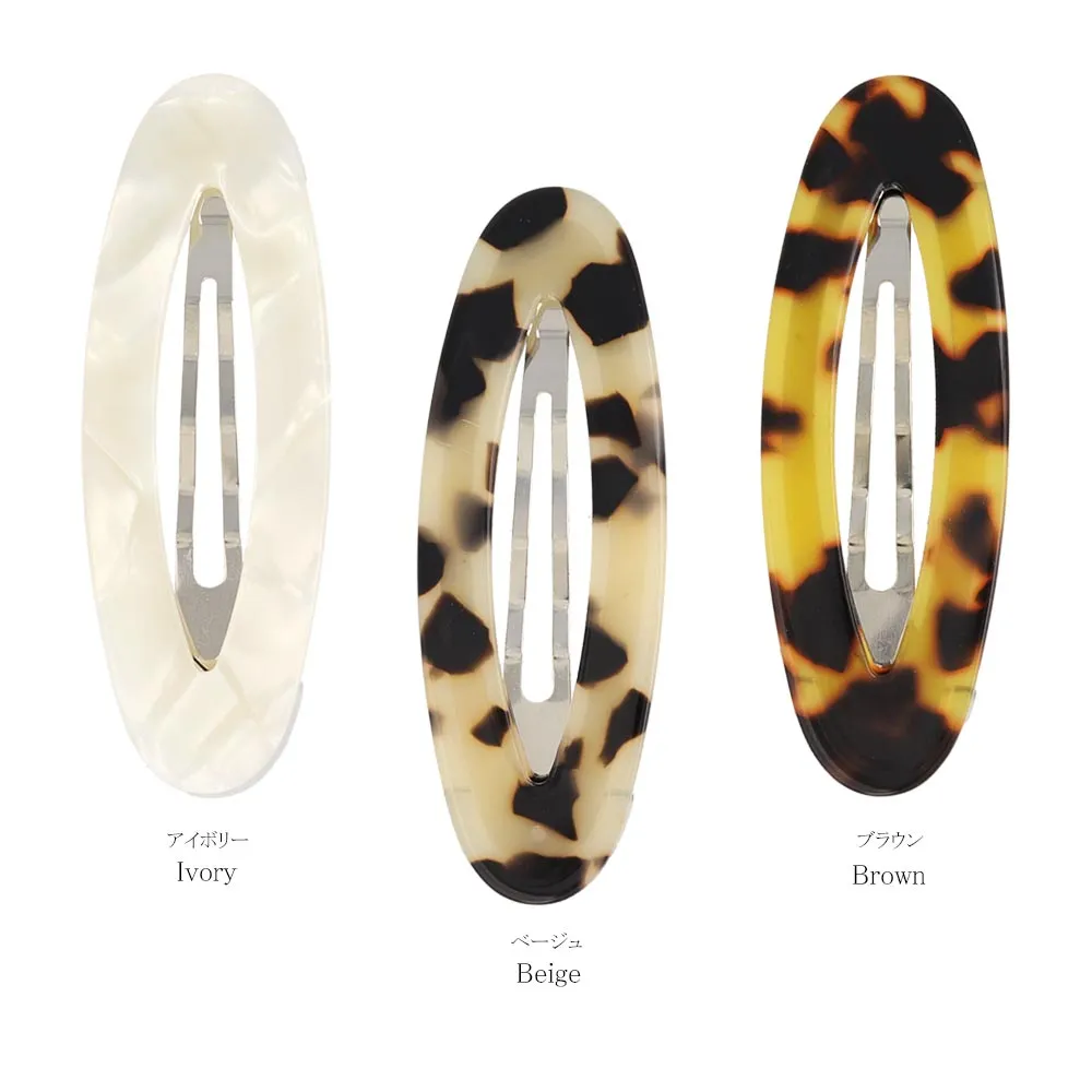 Oval Marble Snap Clip