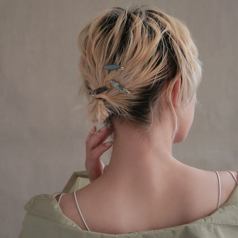 Oval Mini Hair Clip Set