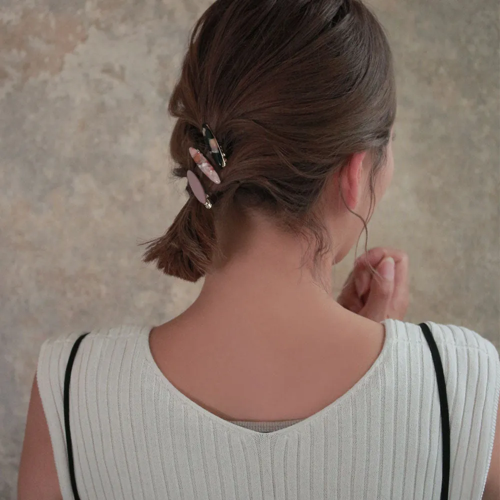 Oval Mini Hair Clip Set