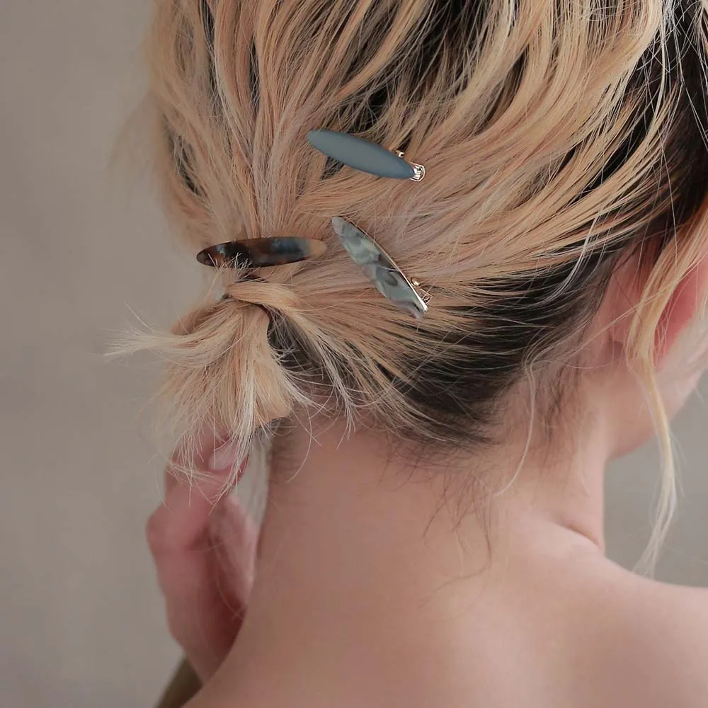Oval Mini Hair Clip Set