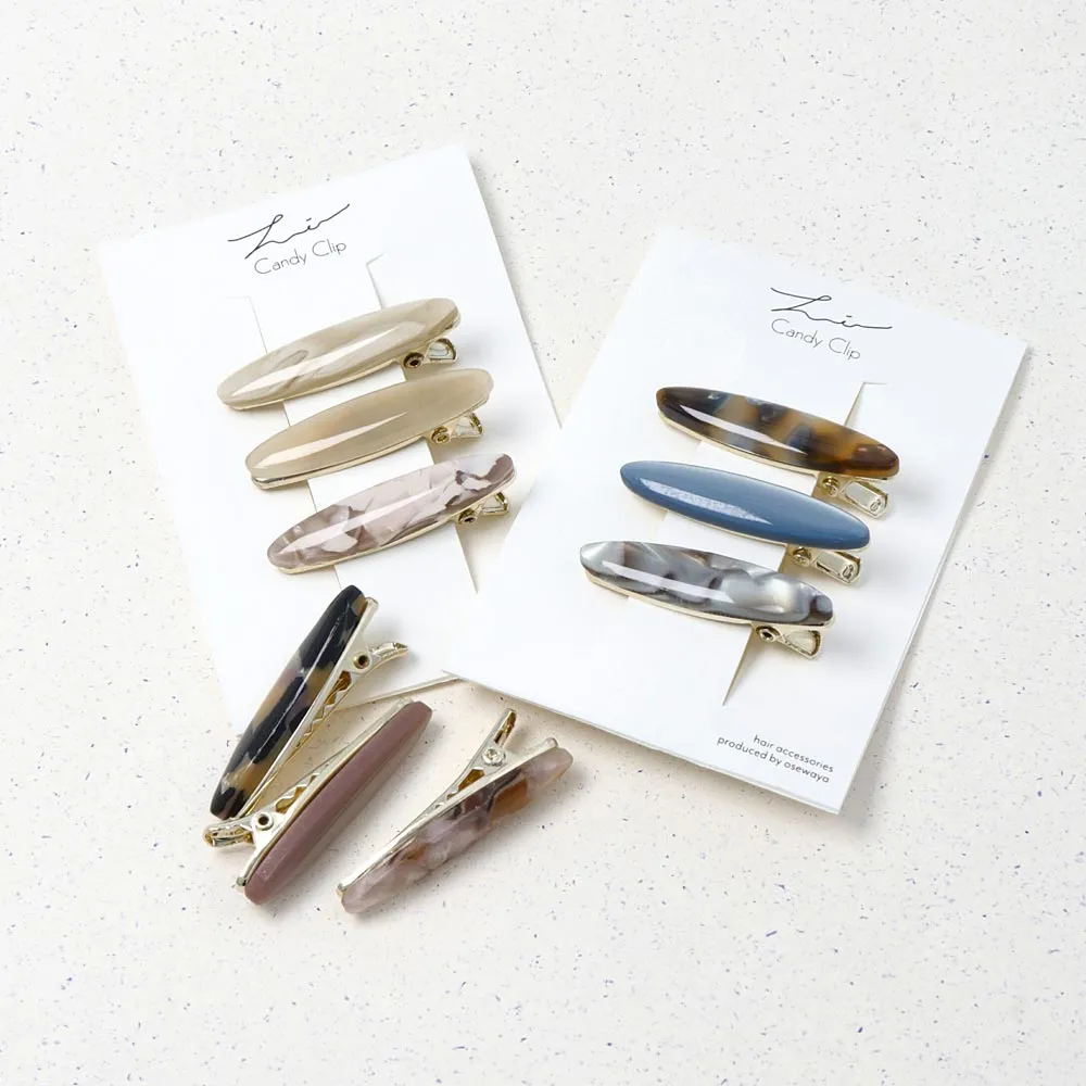 Oval Mini Hair Clip Set