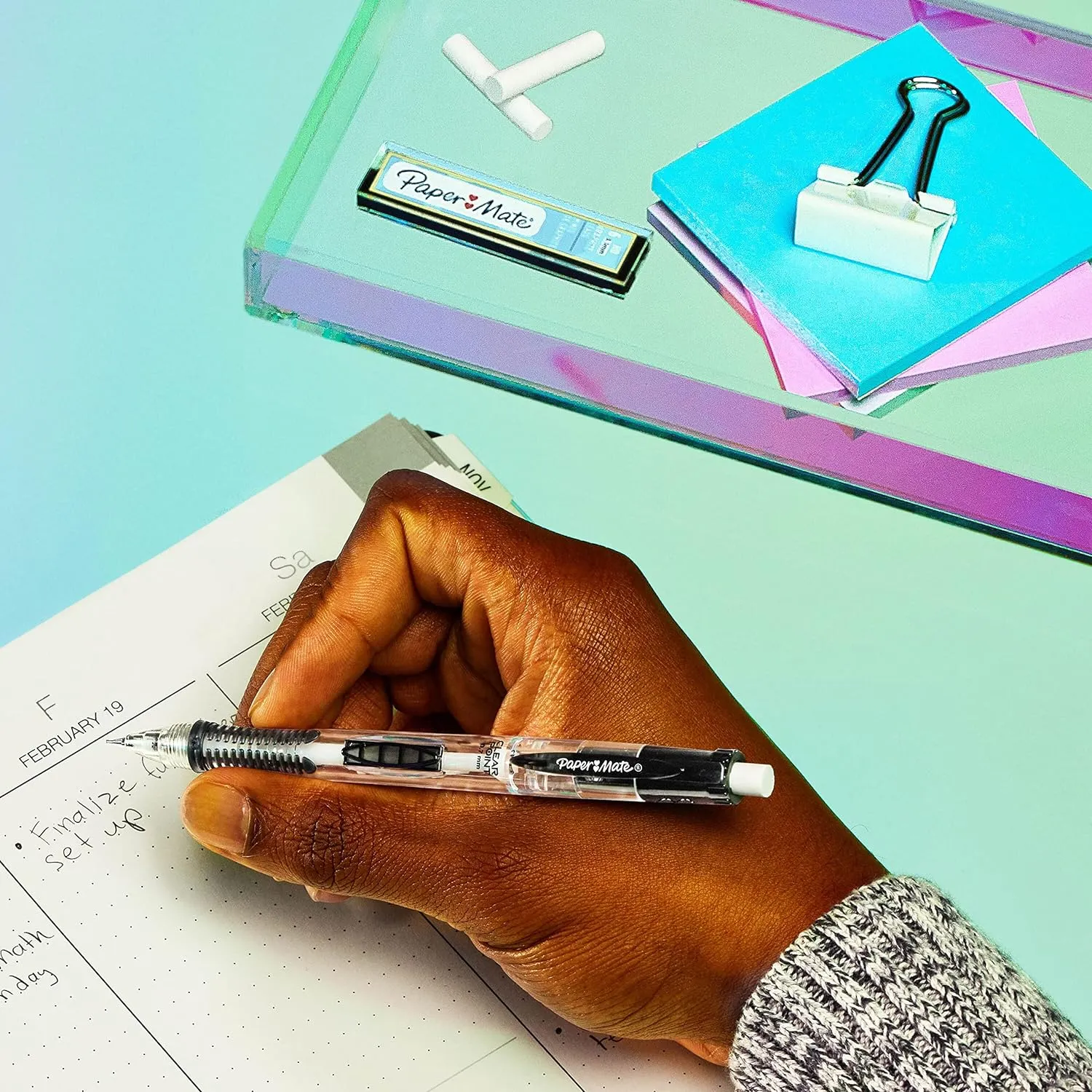 Paper Mate Clearpoint Mechanical Pencils, HB #2, 1 Lead Refill Set, 2 Erasers