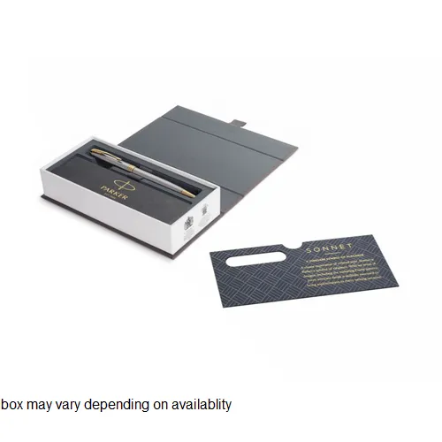 Parker Sonnet Stainless Steel Gold Trim Ballpoint Pen Medium Nib Gift Box Set