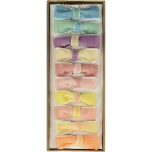 Pastel Velvet Mini Bow Clips (x 10)