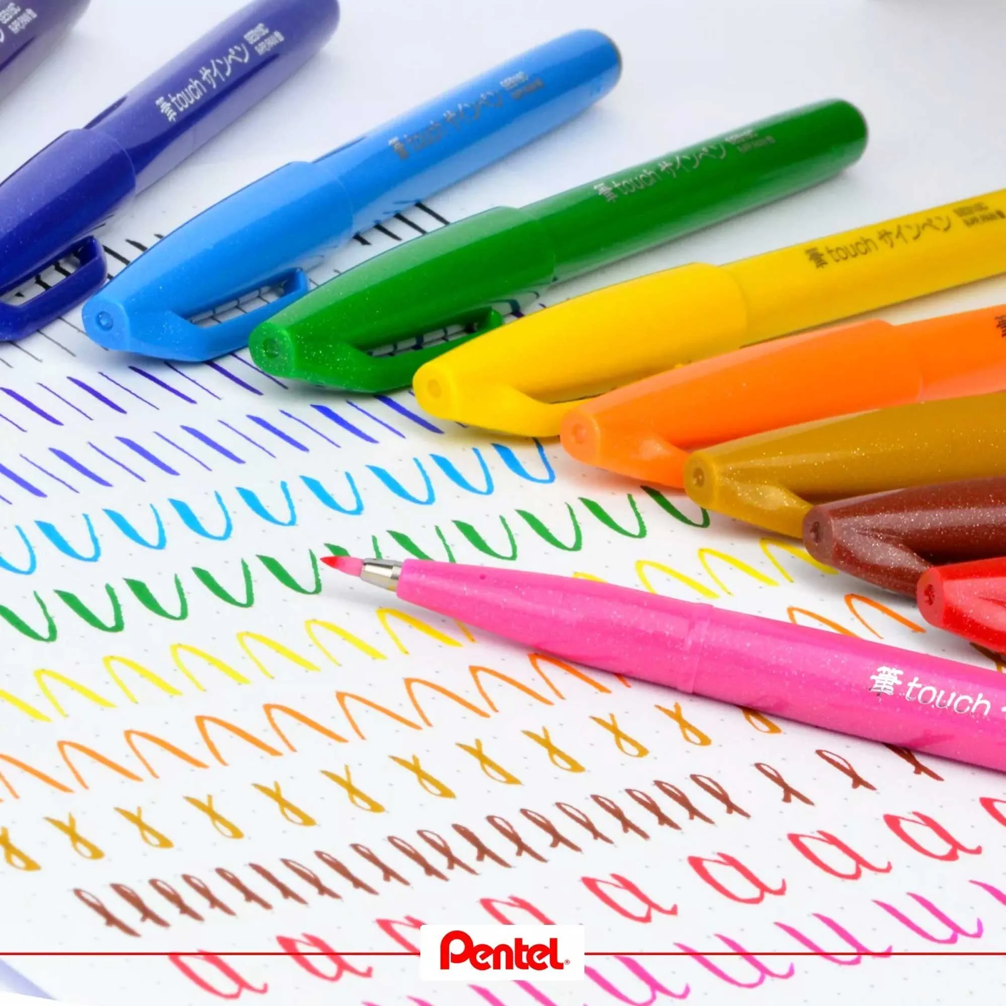 Pentel Brush Sign Pen Set of 24 Assorted Colours