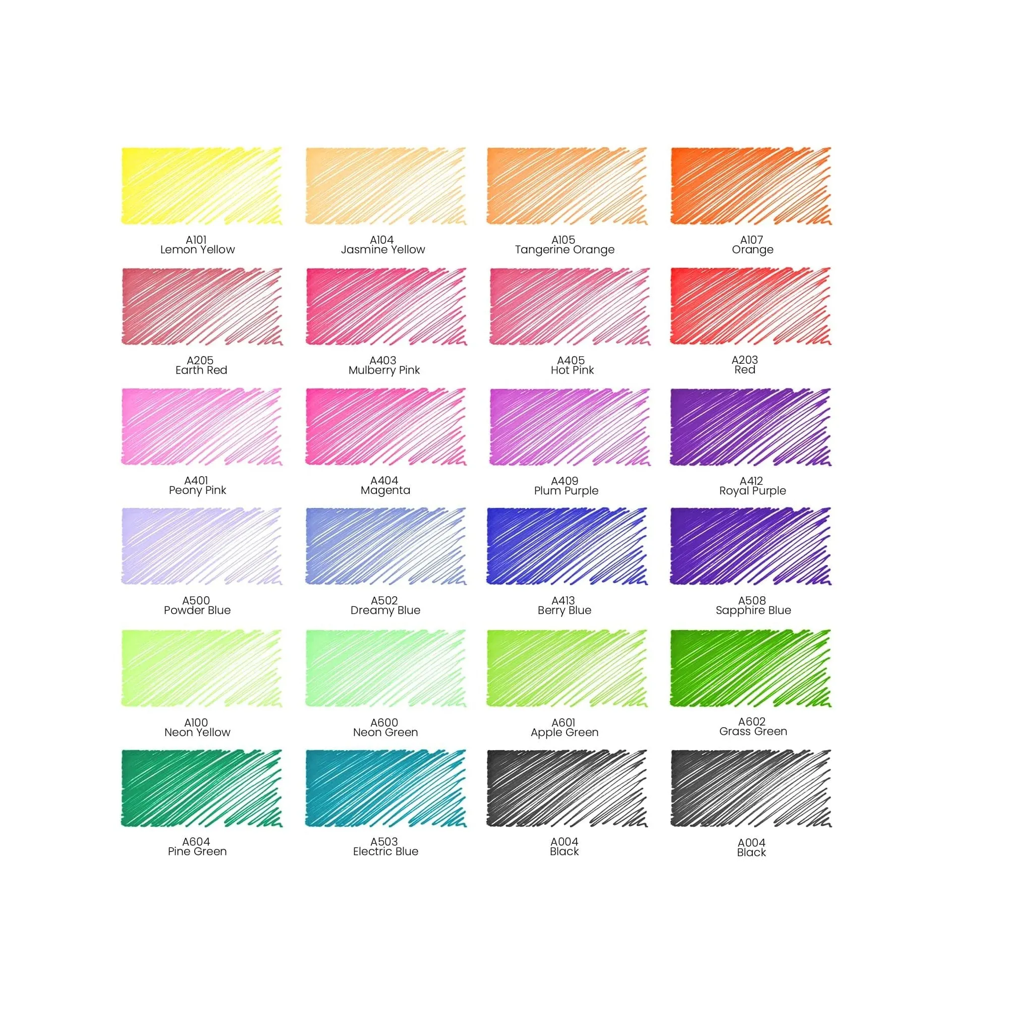 Permanent Markers | 24 Bright and Neon Colors | 2-mm Line | 4.2-mm Ultra-Fine Tip