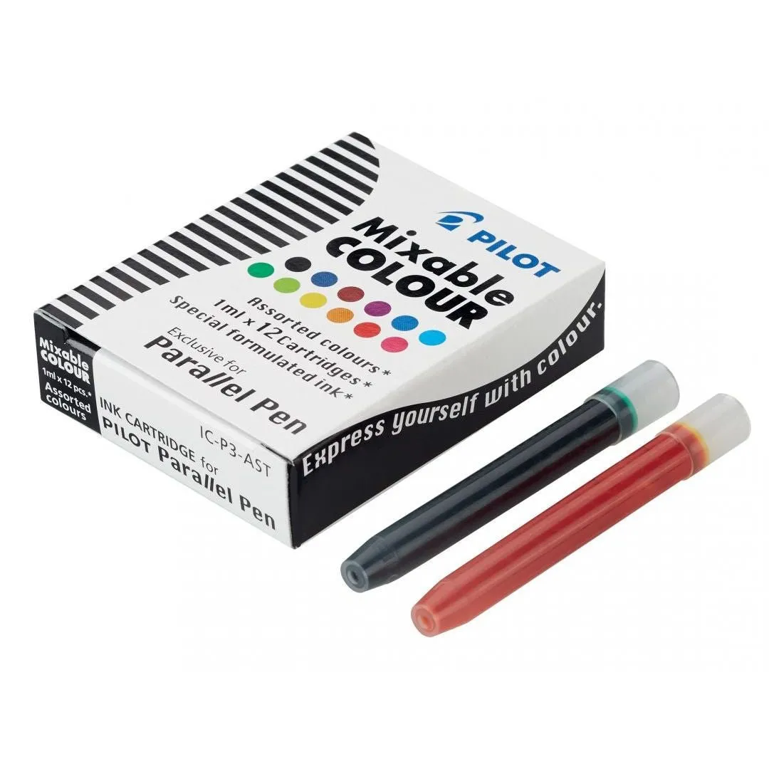 Pilot Parallel Pen Refills Mixable Assorted Colours X12