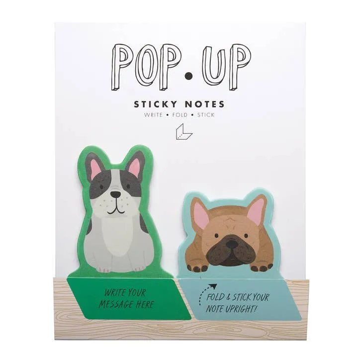 Pop Up Sticky Notes: Frenchie Dogs