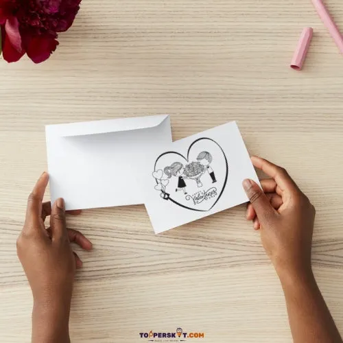 Premium Valentine's Day Greeting Card 300 GSM Cold Pressed Paper with 1 Envelope