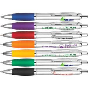 Promotional Curvy Pens - Silver