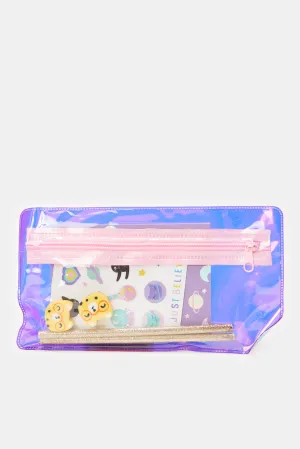 Purple Stationery Printed Set (7 Piece)