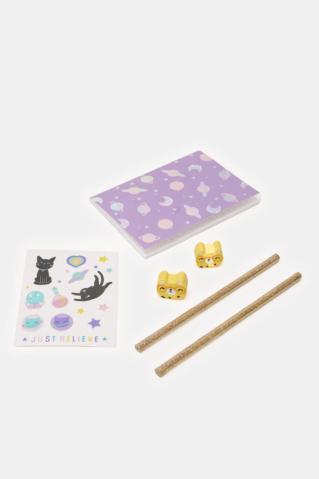 Purple Stationery Printed Set (7 Piece)