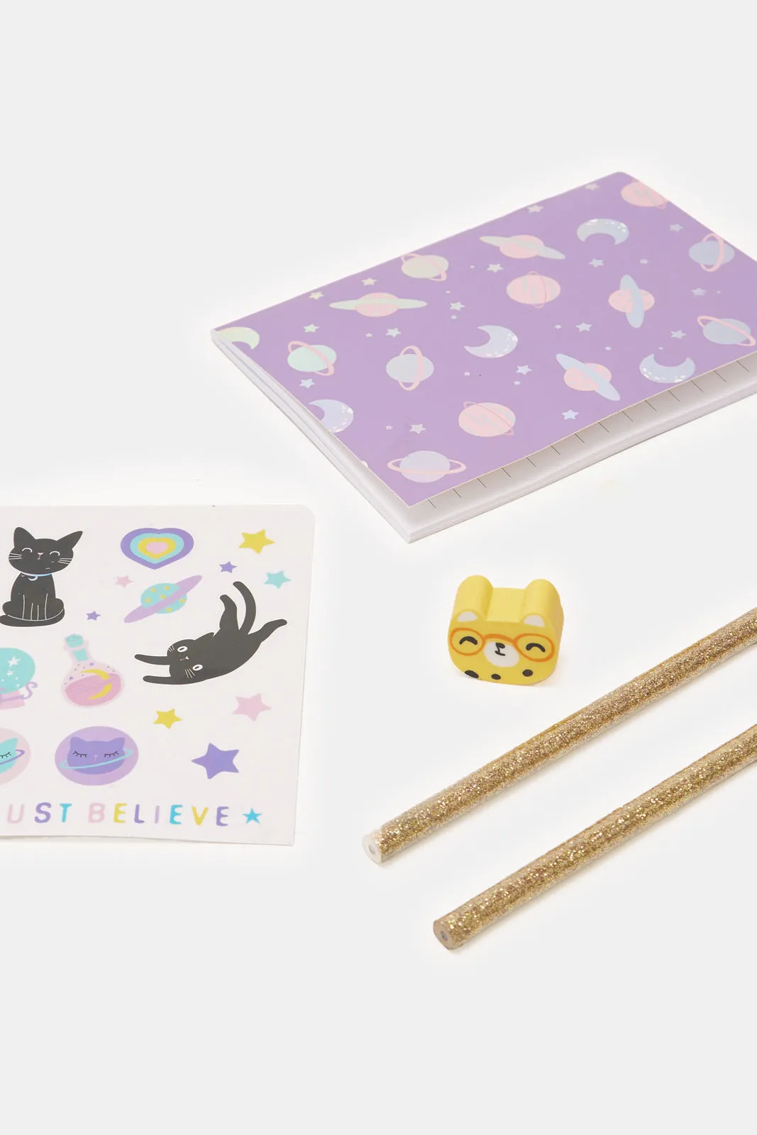 Purple Stationery Printed Set (7 Piece)