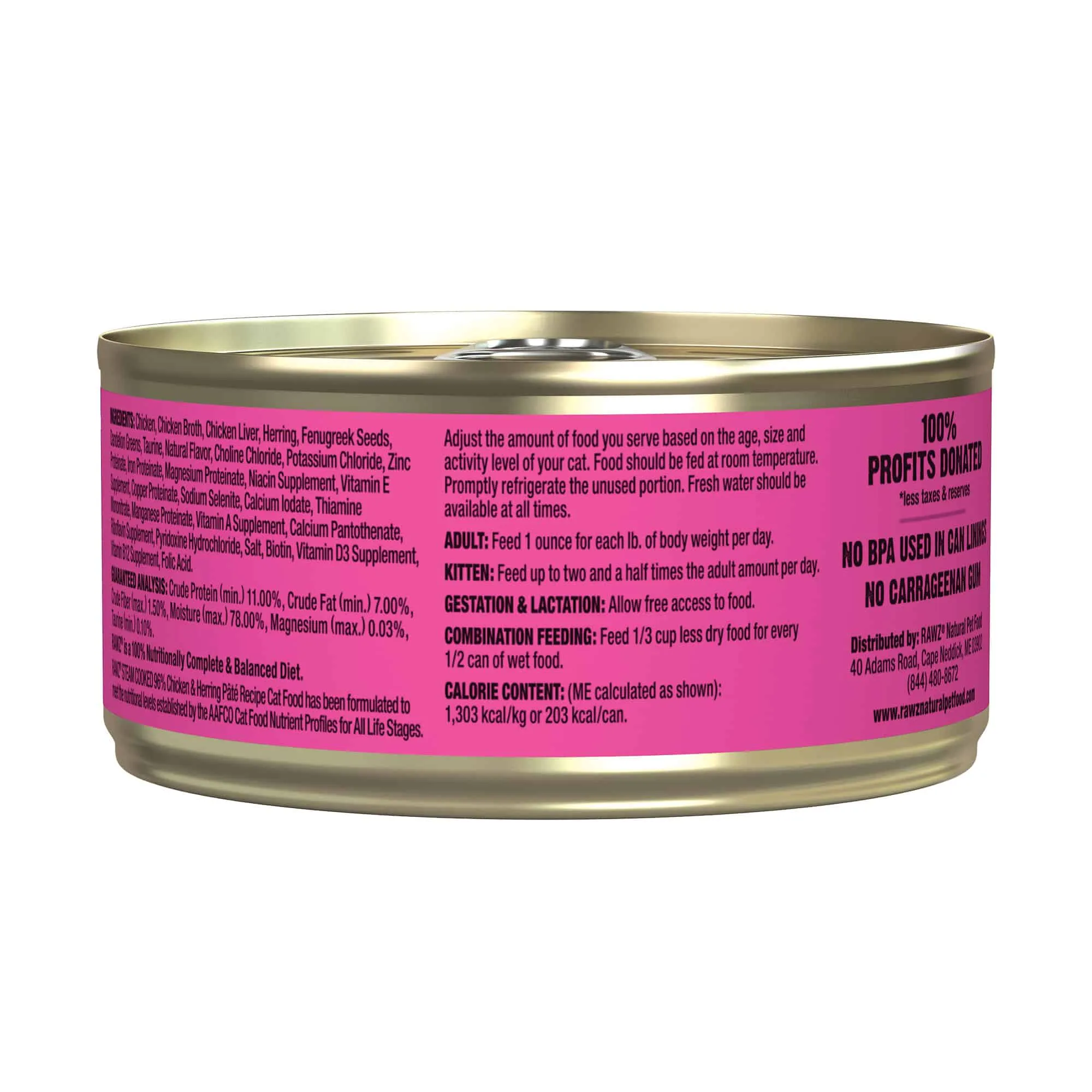 Rawz Chicken & Chicken Liver Cat Food Recipe 5.5oz (8% Case Discount)