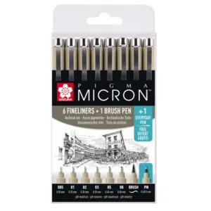 Sakura Pigma Micron Fineliners - Set of 8