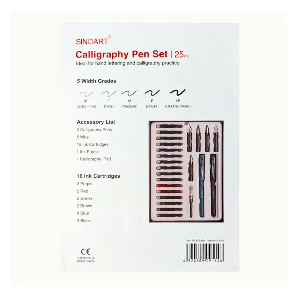 Sinoart 25pc Premium Calligraphy Pen Set in Gift Box
