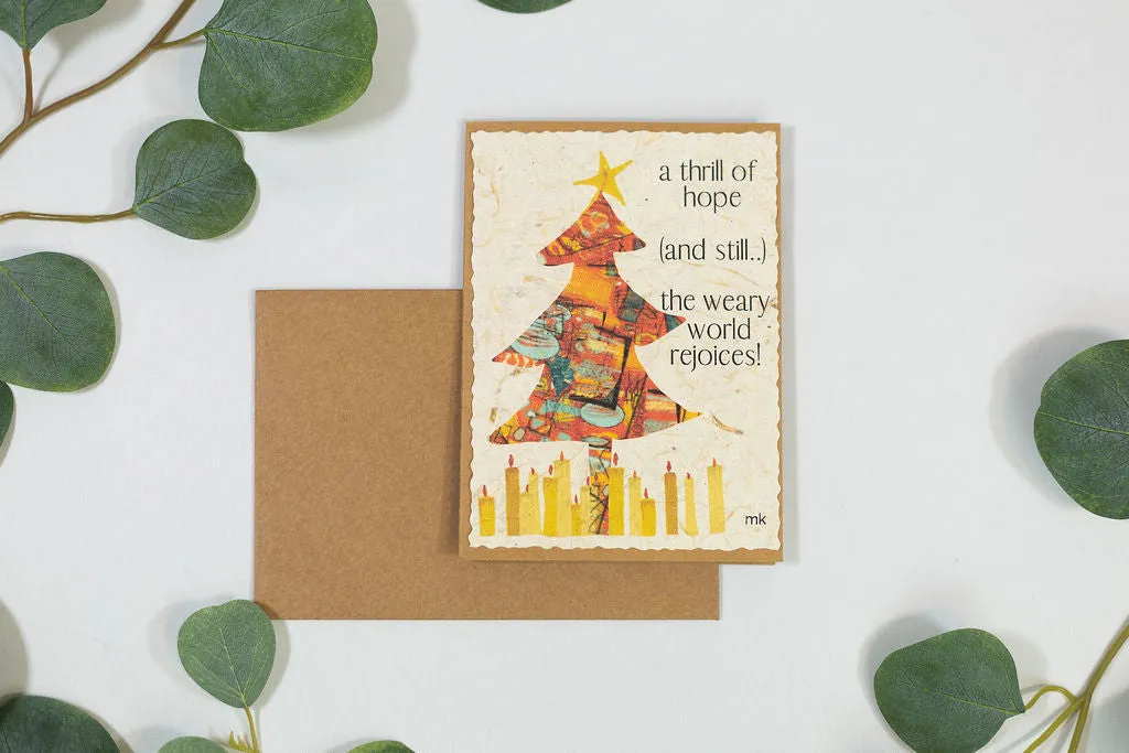 Spread Holiday Cheer with Vibrant Handmade Banana Paper Christmas Cards**