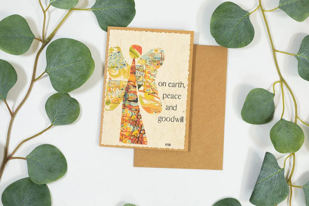 Spread Holiday Cheer with Vibrant Handmade Banana Paper Christmas Cards**