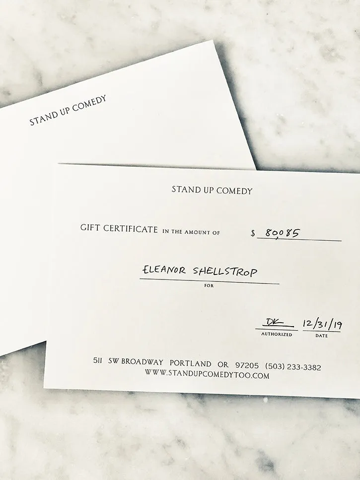 Stand Up Comedy Gift Card