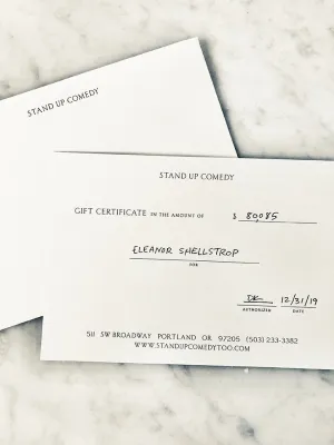 Stand Up Comedy Gift Card