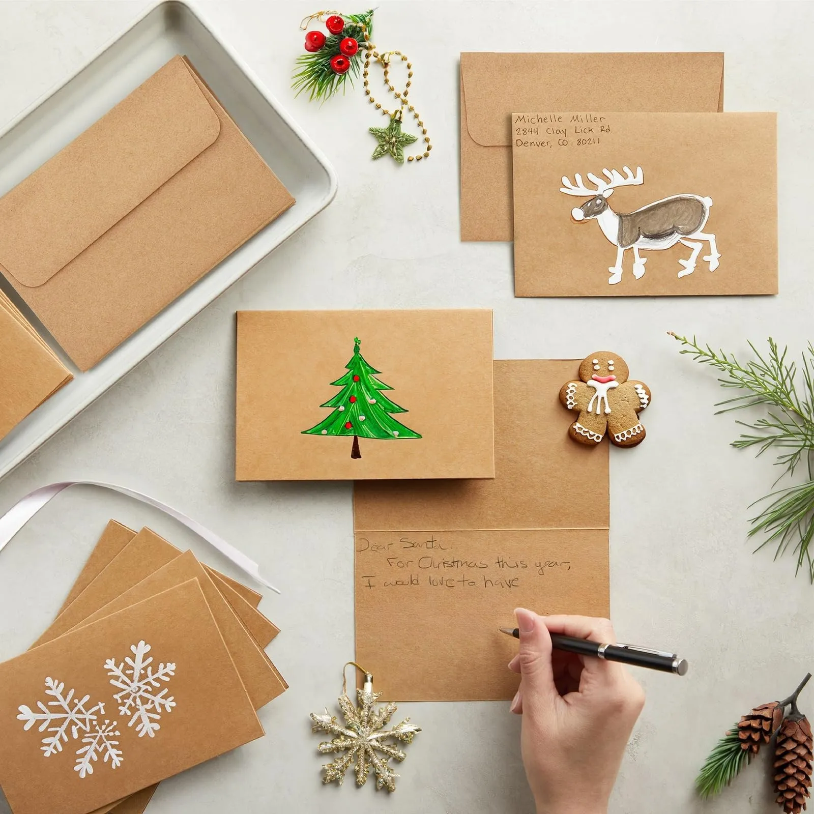 Sustainable Greetings: Kraft Paper Blank Cards and Envelopes - 4x6 inches (100 Pack)