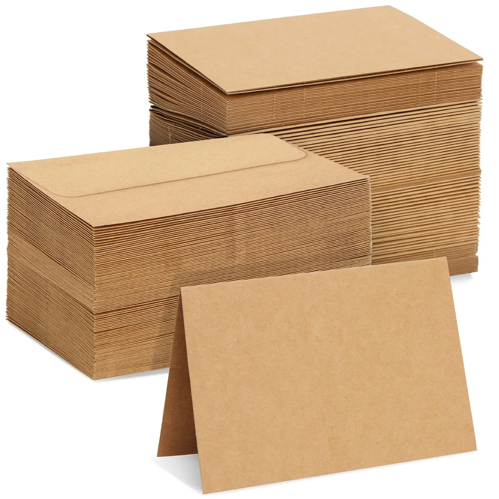 Sustainable Greetings: Kraft Paper Blank Cards and Envelopes - 4x6 inches (100 Pack)