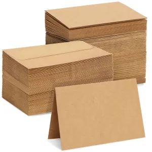 Sustainable Greetings: Kraft Paper Blank Cards and Envelopes - 4x6 inches (100 Pack)