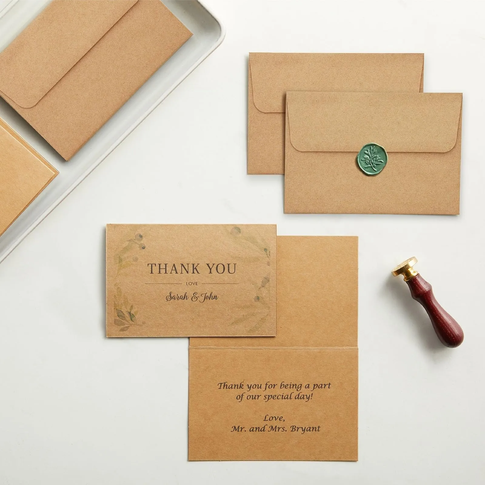 Sustainable Greetings: Kraft Paper Blank Cards and Envelopes - 4x6 inches (100 Pack)