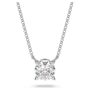 Swarovski Diamond Eternity Round Solitaire Pendant Necklace 14K White Gold .75cts