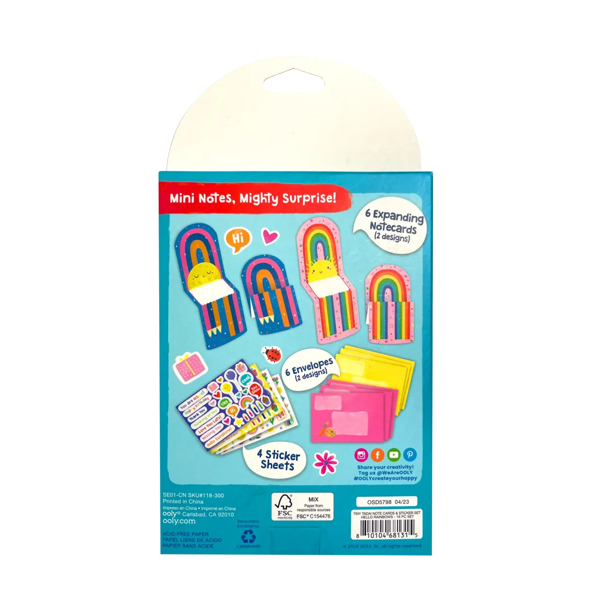 Tiny Tadas! Note Cards and Sticker Set - Hello Rainbows
