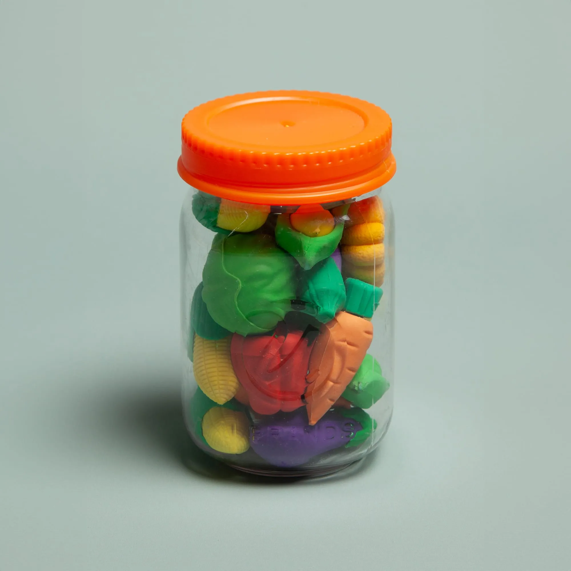 U Brands Veggie Mix Jar of Erasers, 17 CT