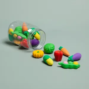 U Brands Veggie Mix Jar of Erasers, 17 CT