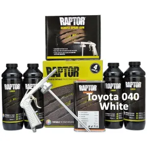 U-Pol Raptor Tintable for Toyota 040 White Protective Bed Liner Kit 4L   Schutz Gun