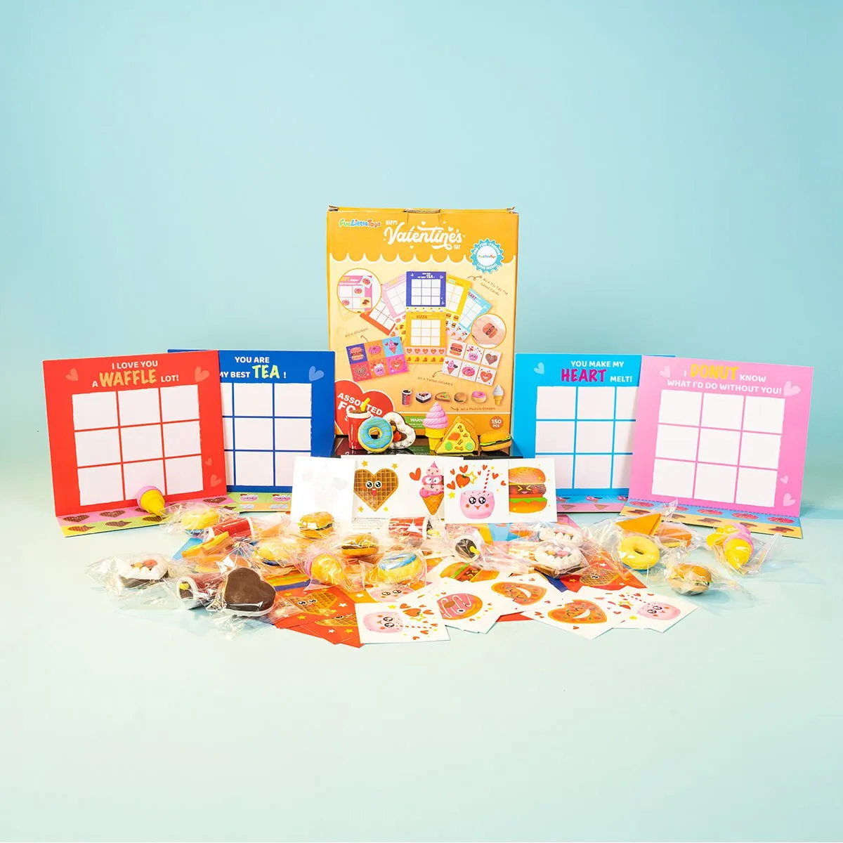 Valentines Day Game Cards with Tattoos Erasers & Stickers -Wholesale