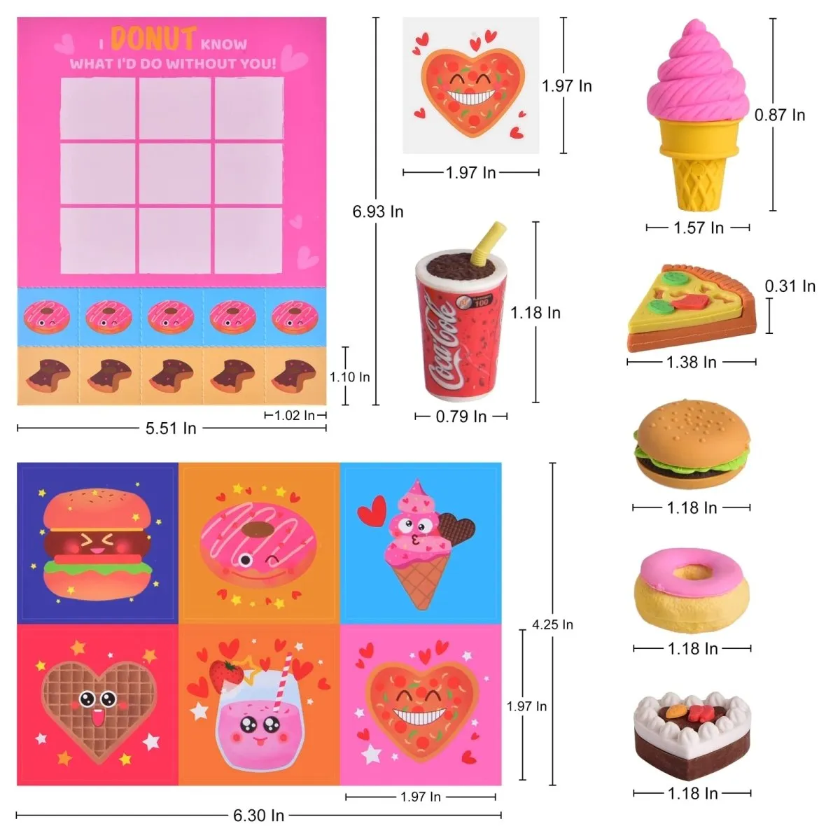 Valentines Day Game Cards with Tattoos Erasers & Stickers -Wholesale