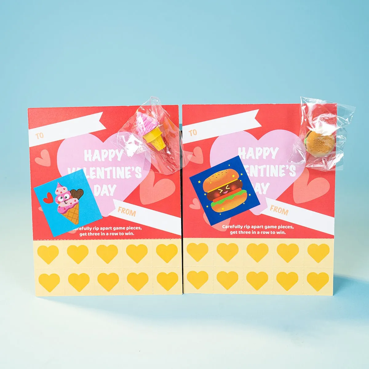 Valentines Day Game Cards with Tattoos Erasers & Stickers -Wholesale