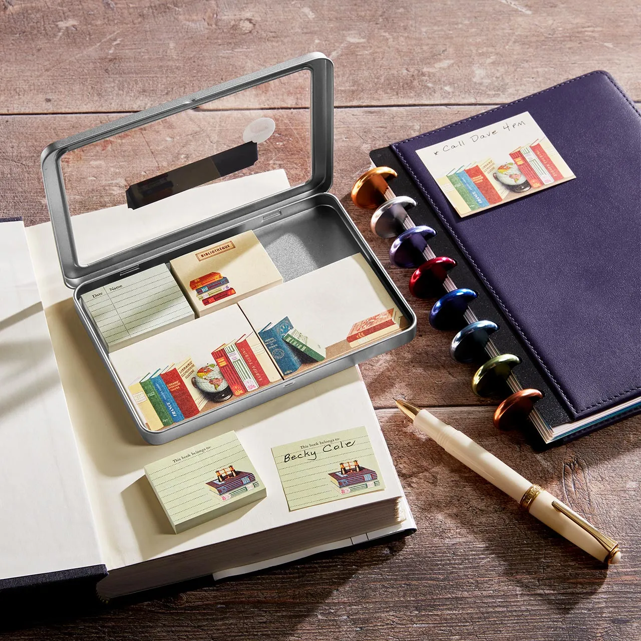 Vintage Library Sticky Notes
