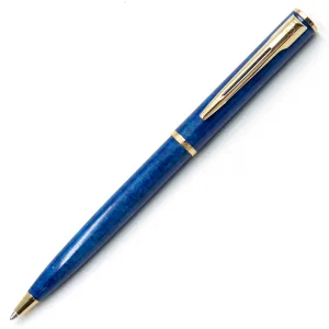 Waterman Apostrophe Ballpoint Pen - Blue Marble Gold Trim (France Classic Edition)