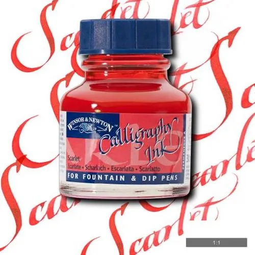 WINSOR & NEWTON CALLIGRAPHY INK 30ml - Scarlet